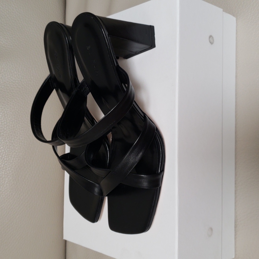 BY FAR LENY SLIDE LEATHER SANDALS SIZE 39